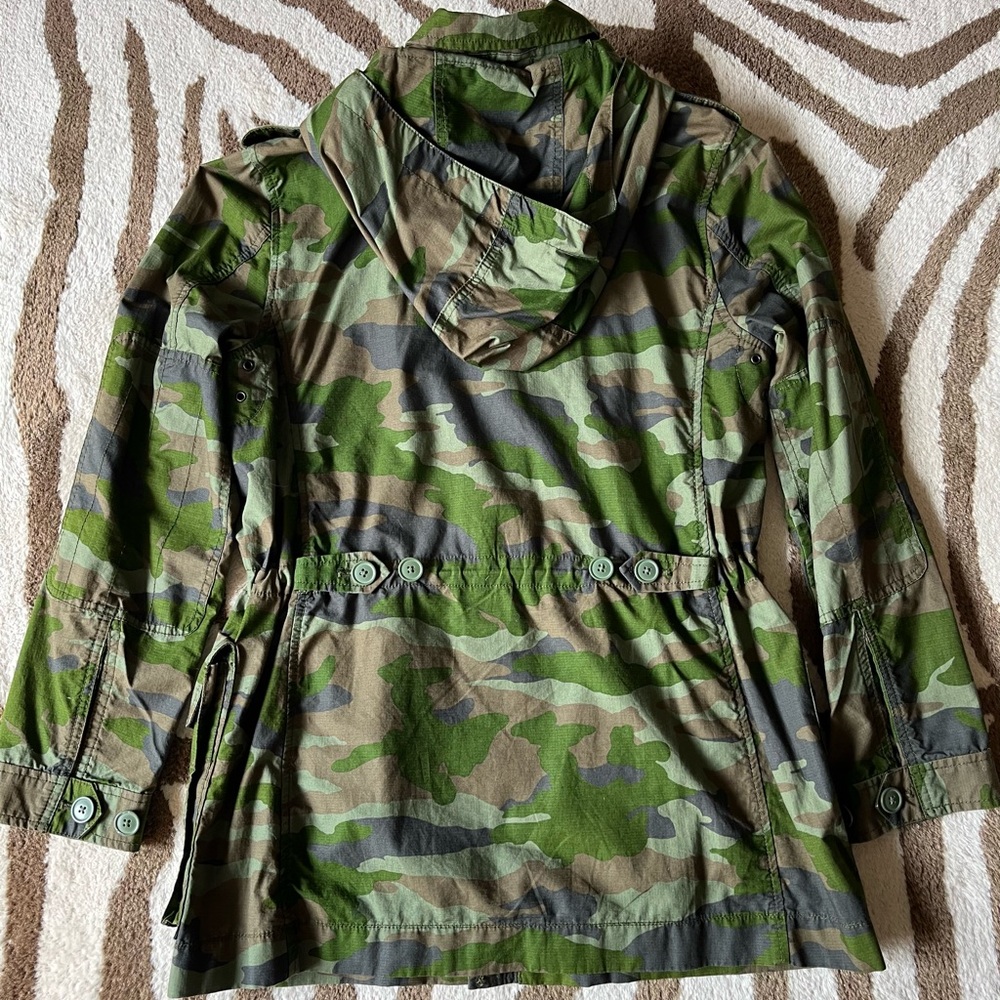 J. Crew Women's Hooded Camo Utility Jacket M - Picture 5 of 10